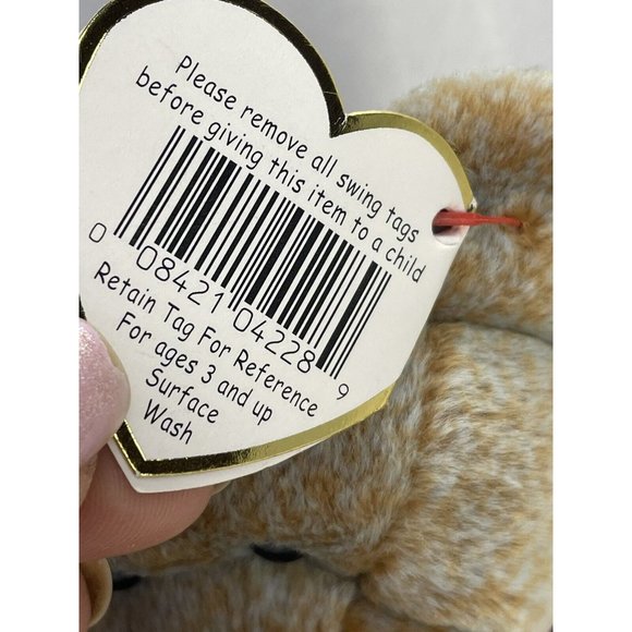 Ty 1999 Signature Bear Beanie Baby With Tag Vintage 9” Plush Bear With Heart Tag - Picture 3 of 10